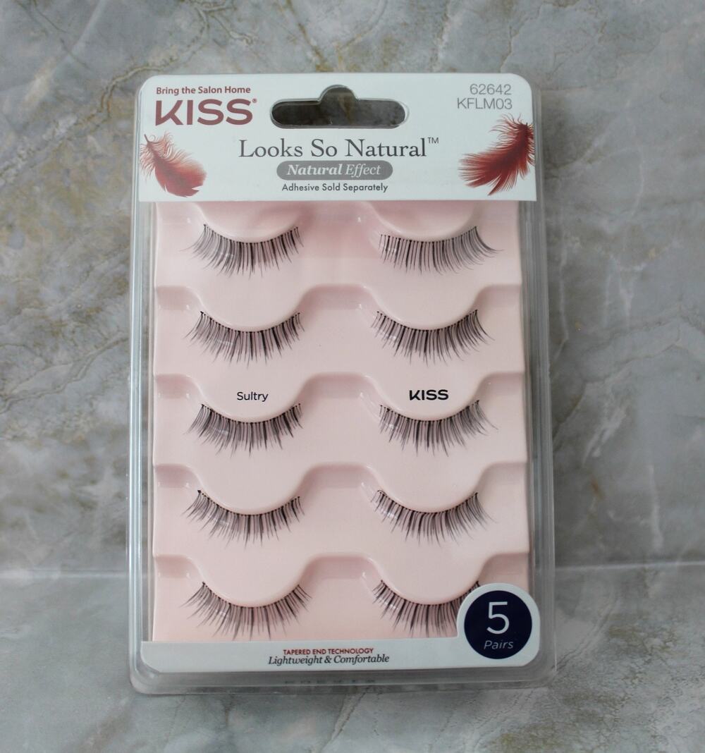 Kiss Looks So Natural False Eyelashes Multipack Sultry 12mm 5 Pairs New